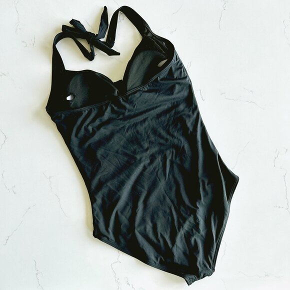 NWT Tempt Me Ruched Halter One Piece Swimsuit - Picture 9 of 12